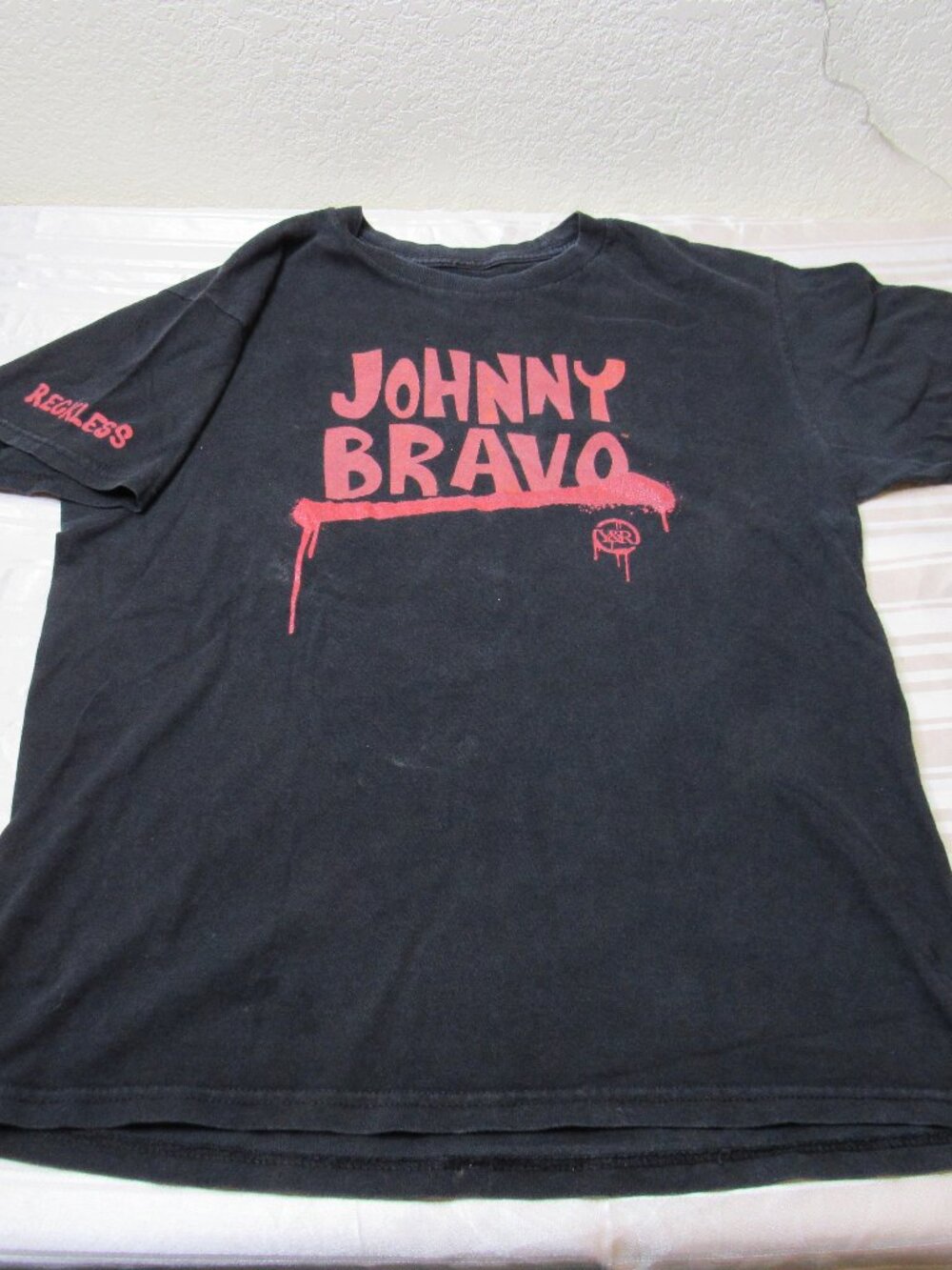 Y2K Nostalgia Johnny Bravo Drip Graphic T-Shirt - Cartoon Network - Black Medium